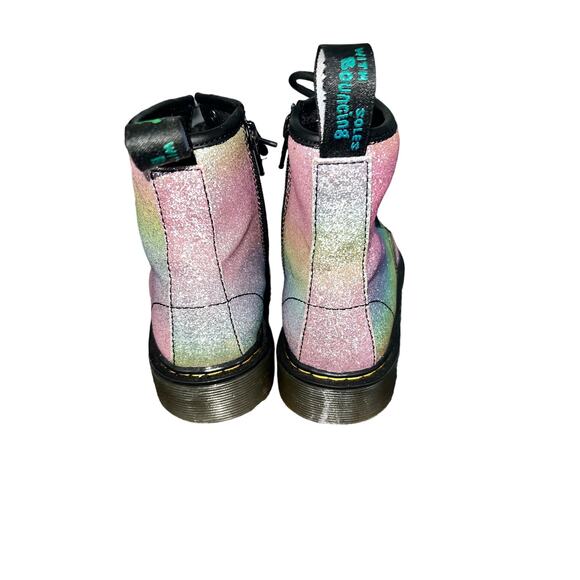 Doc Dr. Martens 1460 rainbow colored Glitter J Boot AirWair girls US size 3 - Picture 2 of 9